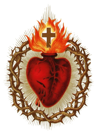 Sacred Heart of Jesus surrounded by a crown of thorns